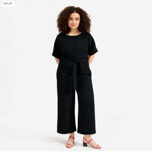 Everlane Japanese GoWeave Short-Sleeve Jumpsuit - Picture 1 of 8